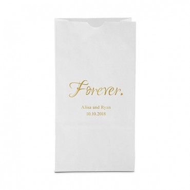 Forever. Block Bottom Gusset Paper Goodie Bags - Package of 25