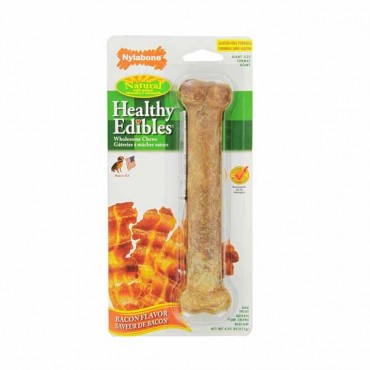 Nylabone Healthy Edibles Wholesome Dog Chews - Bacon Flavor - Giant  - 1 Pack - 4 Pieces