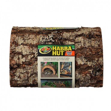 Zoo Med Habba Hut Natural Half Log with Bark Shelter - Giant - 11 in. L x 9.5 in. W x 5.5 in. H