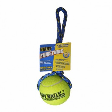 Petsport Tuff Ball Fling Thing Dog Toy - Giant - 4 in. Ball - 2 Pieces