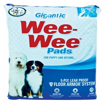 Four Paws Gigantic Wee Wee Pads - Gigantic - 8 Pack - 27.5 in. Long x 44 in. Wide