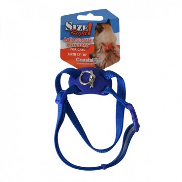 Coastal Pet Size Right Nylon Adjustable Cat Harness - Blue - Girth Size 12 in. - 18 in. - 2 Pieces