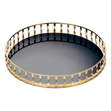 Gold Twist Mirrored Tray