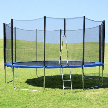 15 Ft. Trampoline With Enclosure Net, Spring Pad And Ladder