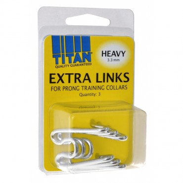 Titan Extra Links for Prong Training Collars - Heavy 3.3 mm - 3 Count