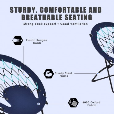 Outdoor Camping Folding Round Bungee Chair