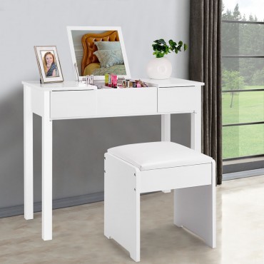 Makeup Dressing Table Set Vanity With Cell Storage Box
