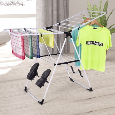 White Portable Laundry Clothes Storage Drying Rack