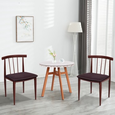 Set Of 2 Fabric Upholstered Dining Chairs