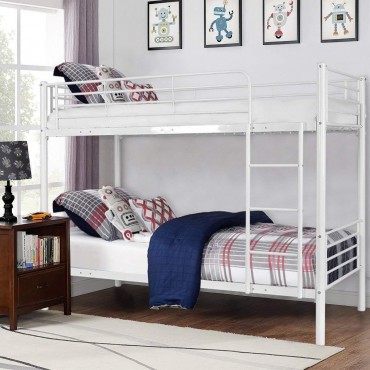 Metal Twin Over Twin Bunk Beds With Ladder