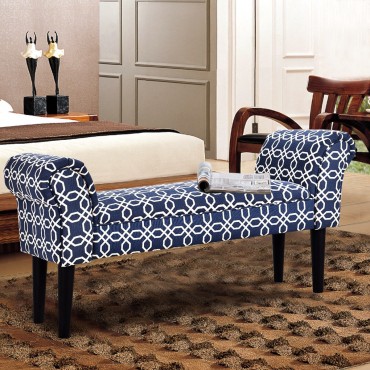 Upholstered Bedroom Entryway Armed Bench