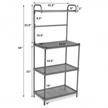 4-Tier Baker’s Rack Stand Shelves Kitchen Storage Rack Organizer