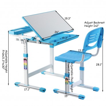 Multifunctional Height Adjustable Children's Desk Chair Set