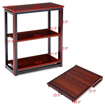 3 Tier Multifunctional Display Stand Folding Ladder Bookcase Shelf