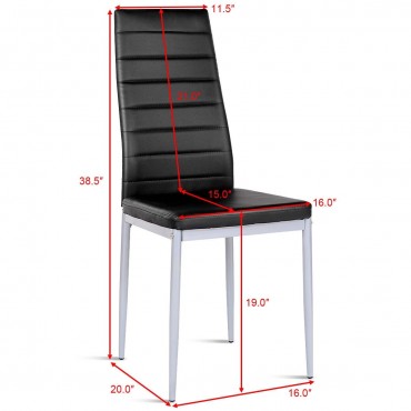 4 Pcs PVC Leather Elegant Design Dining Side Chairs