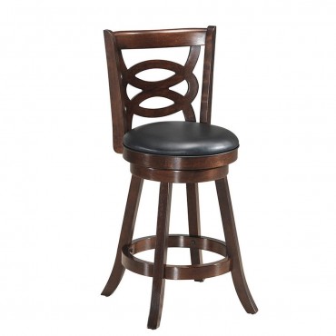Counter Height Upholstered Espresso Swivel Dining Chair
