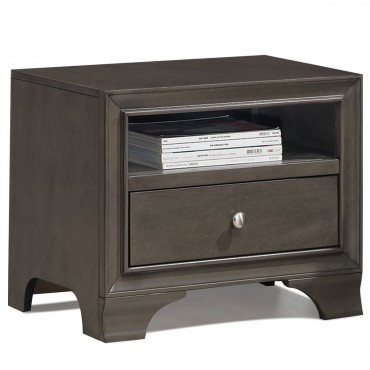 Brown Vintage Nightstand Sofa Side End Table With USB Port