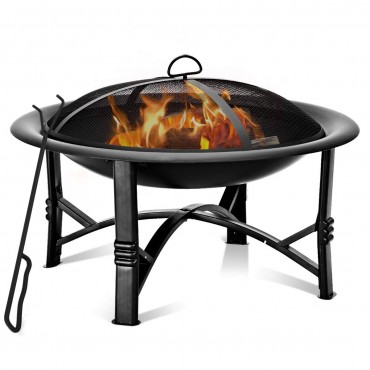 30 In. Outdoor Fire Pit BBQ Portable Patio Garden Grill