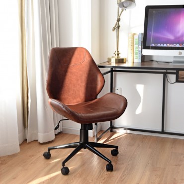 Office Home Leisure Mid-Back Upholstered Rolling Chair