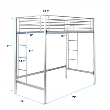 Twin Loft Bed Metal Bunk Ladder Beds For Bedroom Dorm