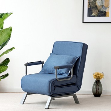 Folding Sofa Convertible Armchair Lounge Couch With Pillow