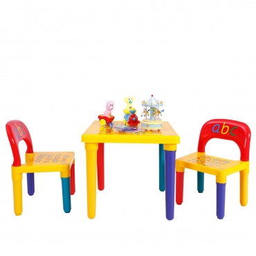 Letter Kids Table And Chairs Play Set Toddler Child Toy