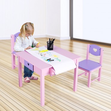 Kids Art Table And 2 Chairs Set
