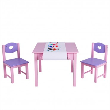 Kids Art Table And 2 Chairs Set