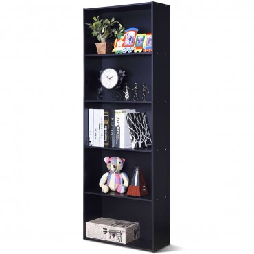 5-Shelf Storage Bookcase Modern Multi-Functional Display Cabinet
