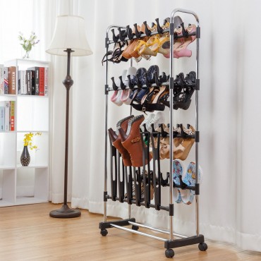 36 Pairs Clip On Shoe & Boot Adjustable Rack Storage Shelf