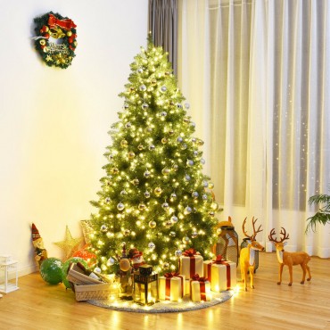 7 Ft. Artificial PVC Christmas Tree With LED Lights And Stand