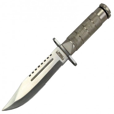 8.5 in. Heavy Duty Silver Mini Survival Knife with Sheath