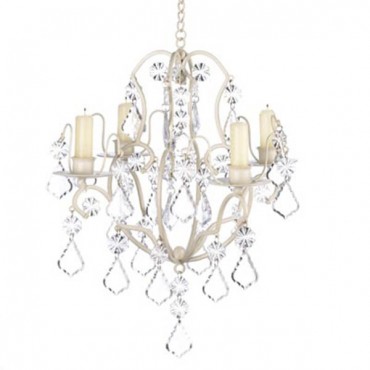 Ivory Baroque Candle Chandelier