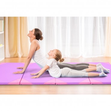 4 Ft. x 10 Ft. x 2 In. Thick Folding Panel Fitness Exercise Gymnastics Mat