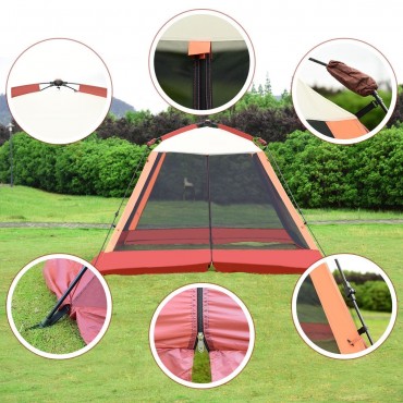 6 Persons Portable Automatic Pop Up Family Tent With Bag