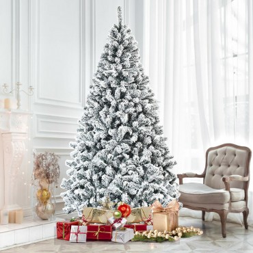 7.5 Ft. Snow Flocked Hinged Artificial Christmas Tree