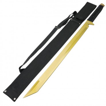 26 in. Gold Ninja Sword Stainless Steel with Sheath