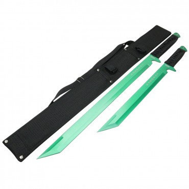Defender Xtreme 26 in. / 18 in. Stainless Steel Green Blade Sword with Sheath