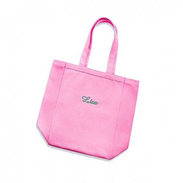 Personalized Pink Cotton Canvas Tote Bag