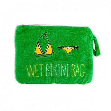 Large Waterproof Wet Bikini And Swimsuit Bag - Green