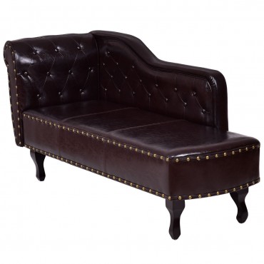 Tufted Back Nailheads PU Leather Lounge Sofa Chair