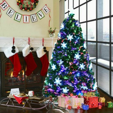 6 Ft. Multi-Color Christmas Tree W / Snowflakes
