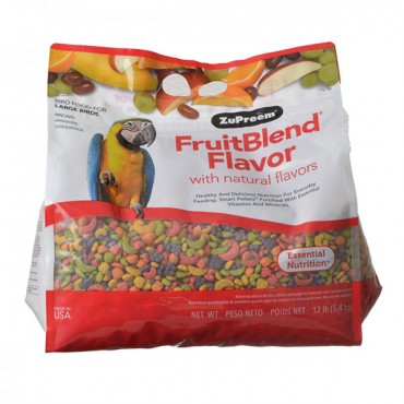 ZuPreem FruitBlend Flavor Bird Food for Large Birds - Large - 12 lbs