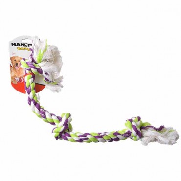 Flossy Chews Colored 3 Knot Tug Rope - Large - 25 in. Long - 3 Pieces