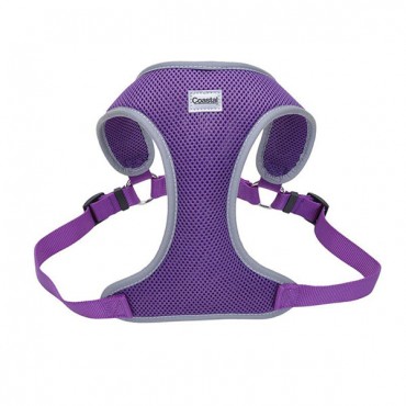 Coastal Pet Comfort Soft Reflective Wrap Adjustable Dog Harness - Purple - Large - 28 - 36 in. Girth - 1 in. Straps