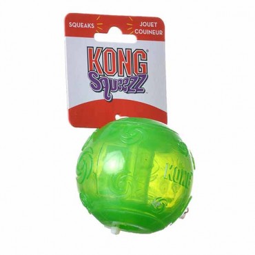 Kong Squeezz Ball Dog Toy - Assorted - Large - 3 in. Diameter - 3 Pieces