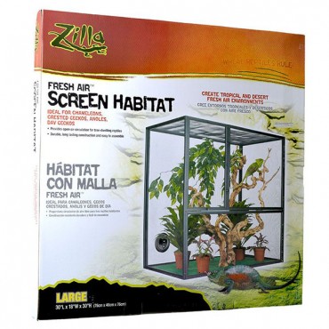 Zilla Fresh Air Screen Habitat - Large - 30 in. L x 18 in. W x 30 in. H
