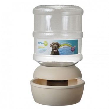 Pet-mate Le Bistro Gravity Pet Waterer - Linen - Large - 4 Gallon Capacity - 17.5 in. L x 10 in. W x 20.81 in. H