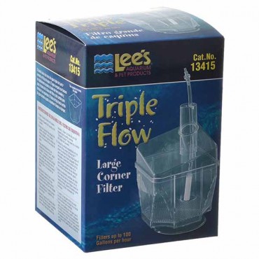 Lees Triple Flow Corner Filter - Large - 4 in. L x 4 in. W x 6 in. H - 100 GP H - 2 Pieces