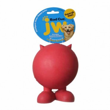 JW Pet Bad Cuz Rubber Squeaker Dog Toy - Large - 5 in. Tall - 2 Pieces